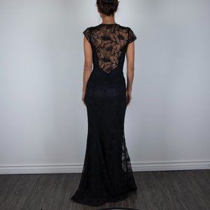 Vintage Zac Posen Black Lace Gown